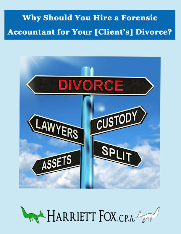Why Should You Hire A Forensic Accountant For Your [Client’s] Divorce?